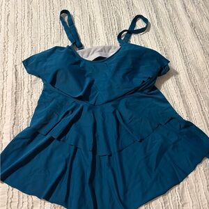 Blue Layered Swim Top